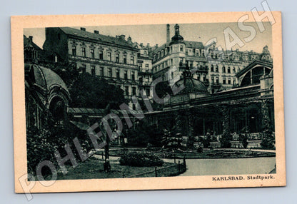 Postcard Karlovy Vary Stadtpark historical (M5594)