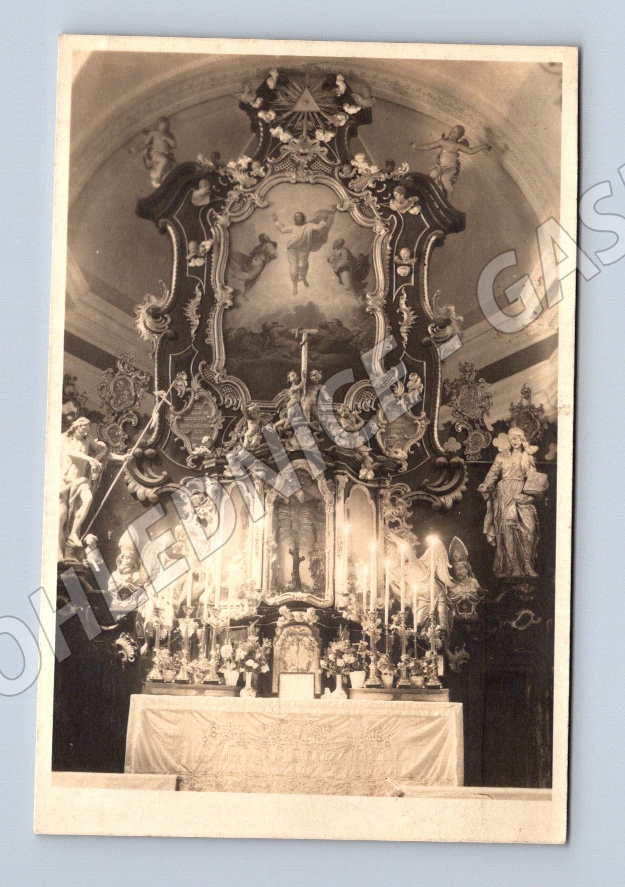 Postcard Church Baroque interior historical (M5609)