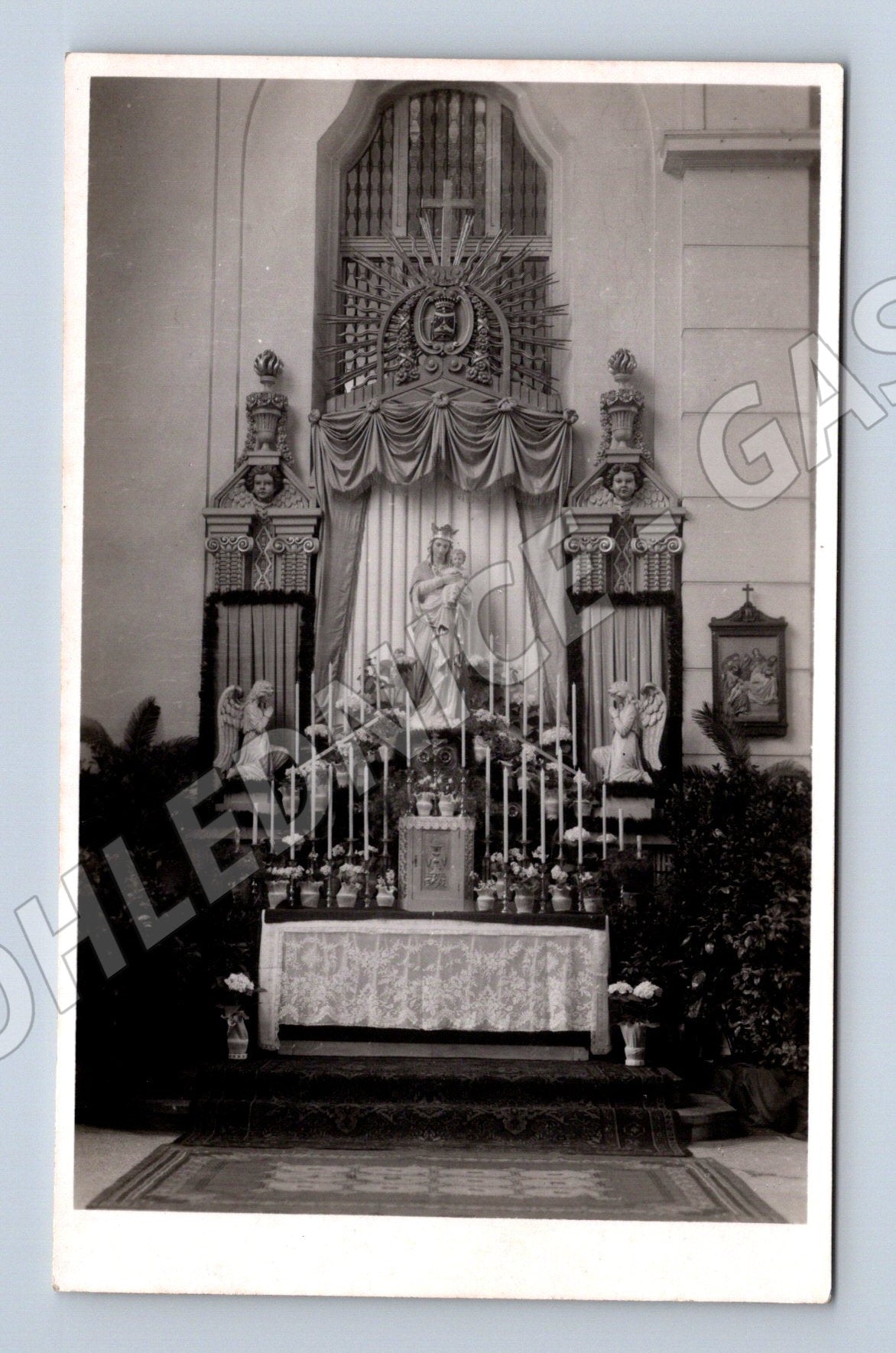 Postcard Pilsen church interior historical (M5612)