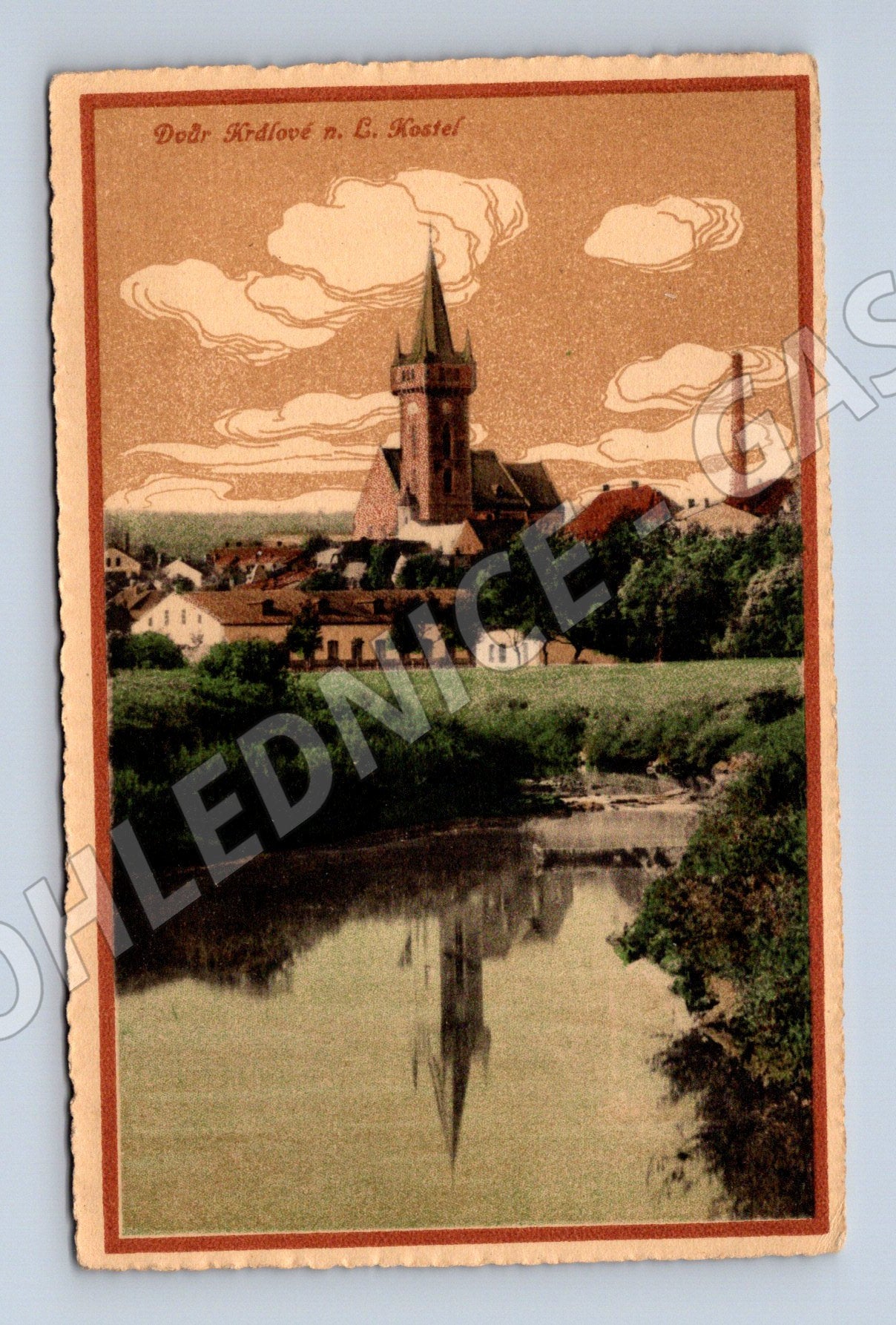 Pohlednice Dobřichovice kostel historická (M5614)