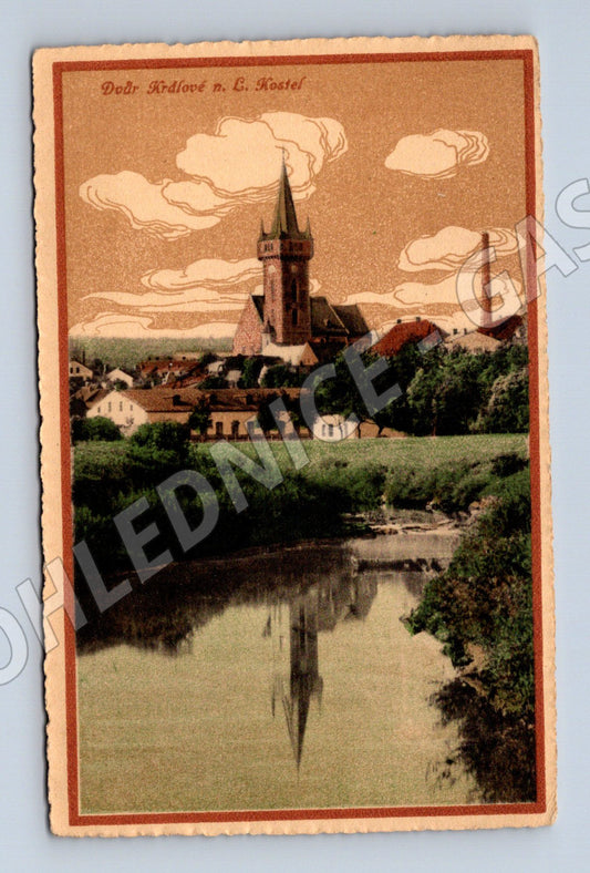 Pohlednice Dobřichovice kostel historická (M5614)