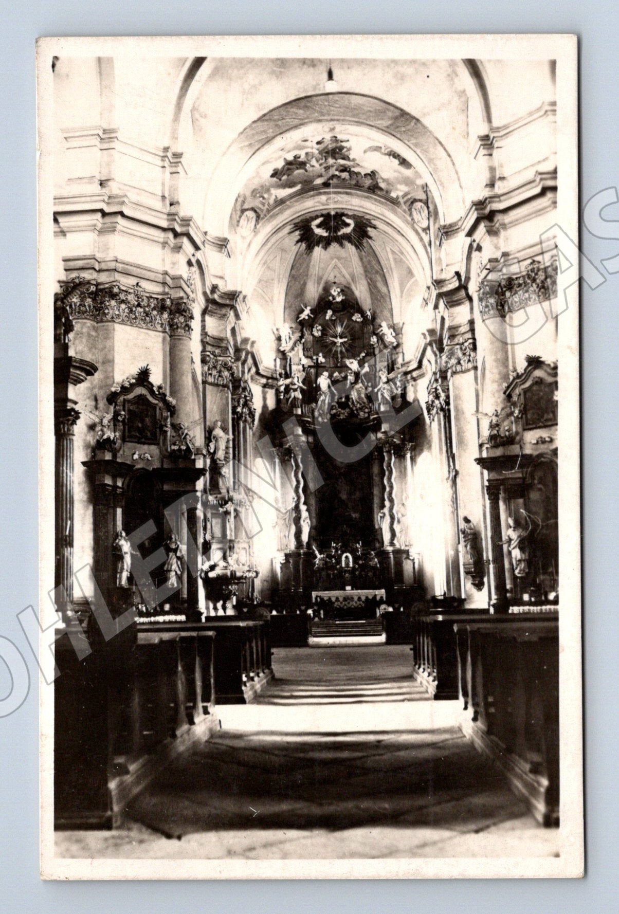 Postcard Přeštice main altar historical (M5615)