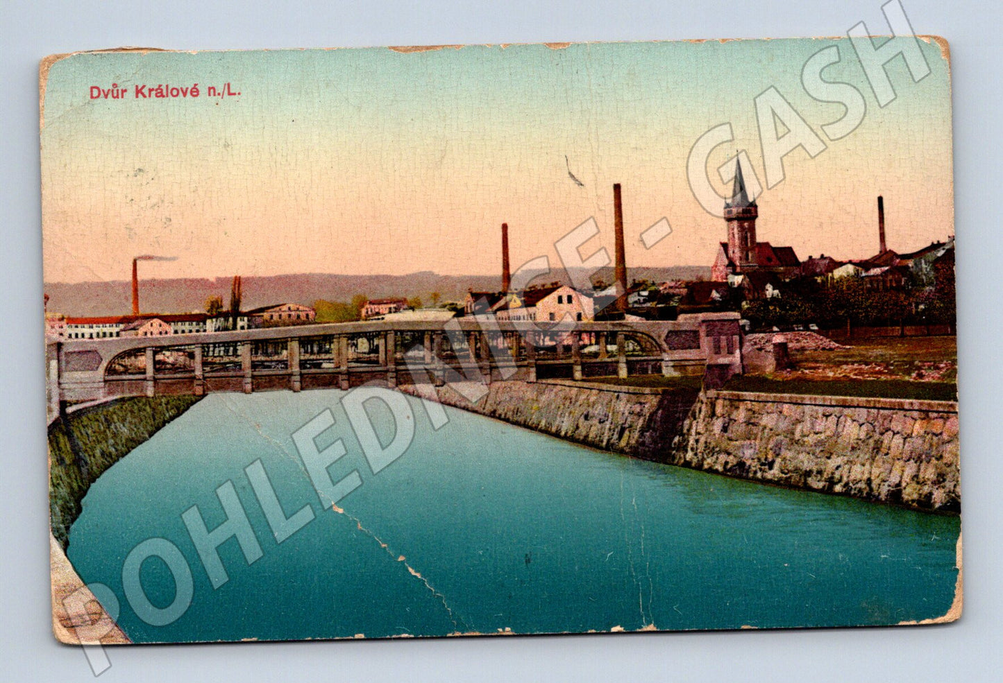 Postcard Dvůr Králové historical factory (M5616)