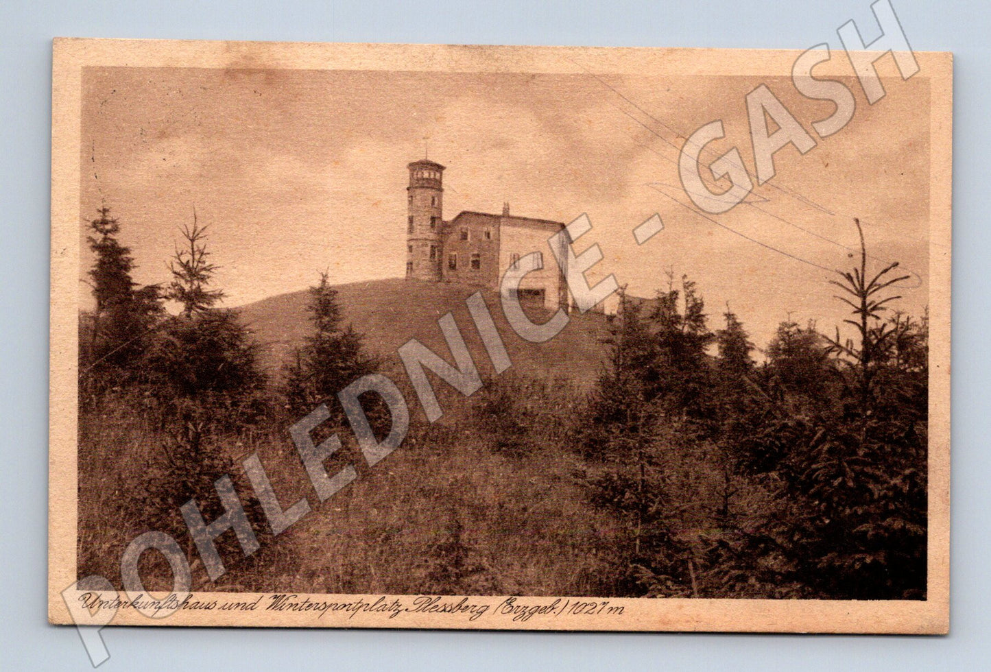 Postcard Plešivec tourist cottage historical (M5622)