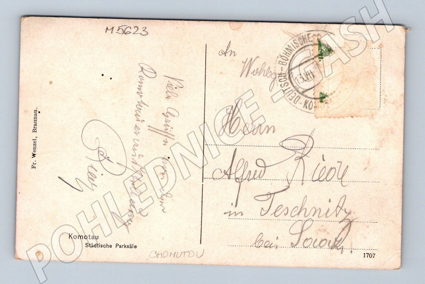 Postcard Chomutov castle halls historical (M5623)