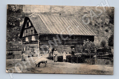 Postcard Bohemian Switzerland, timbered cottage (M5624)