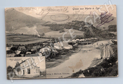 Postcard Warta nad Ohří historical restaurant (M5625)