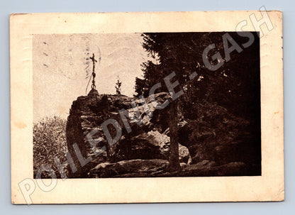 Postcard Křemešník Rockery with a cross, historical (M5628)