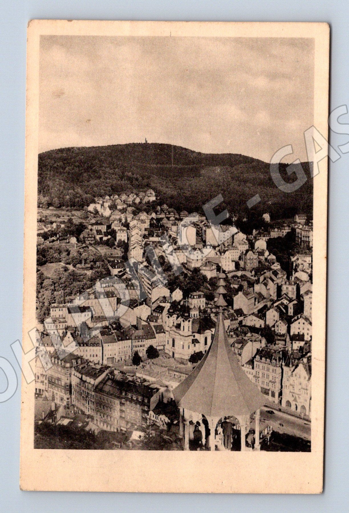 Postcard Karlovy Vary aerial view historical (M5638)