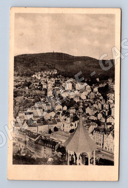 Postcard Karlovy Vary aerial view historical (M5638)