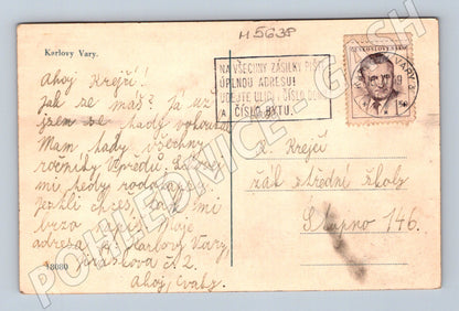 Postcard Karlovy Vary aerial view historical (M5638)