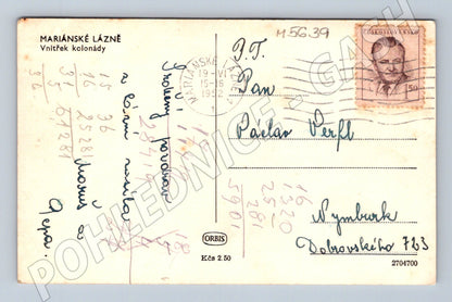 Postcard Marianske Lazne interior of the colonnade (M5639)