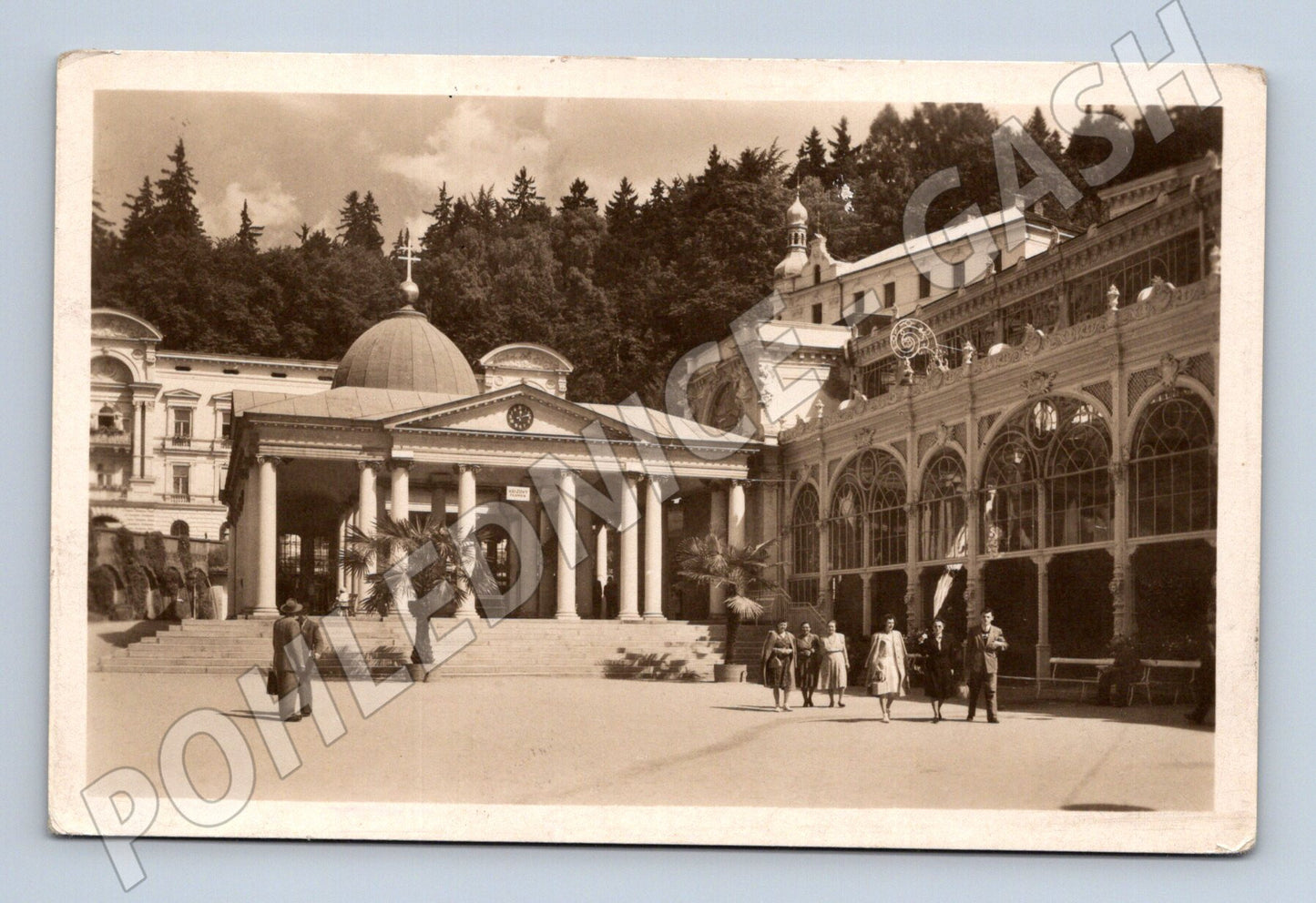 Pohlednice Mariánské Lázně Křížový pramen historická (M5644)