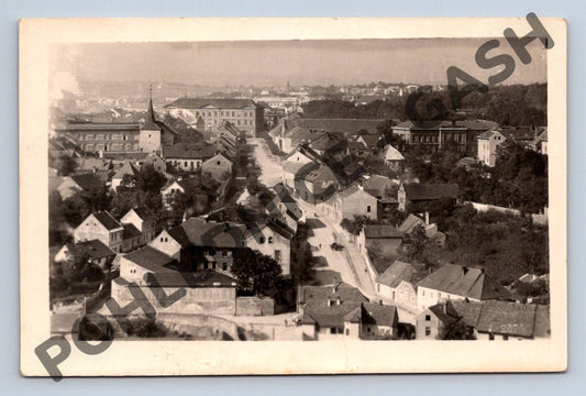 Pohlednice Slaný letecký pohled 1951 (M565)