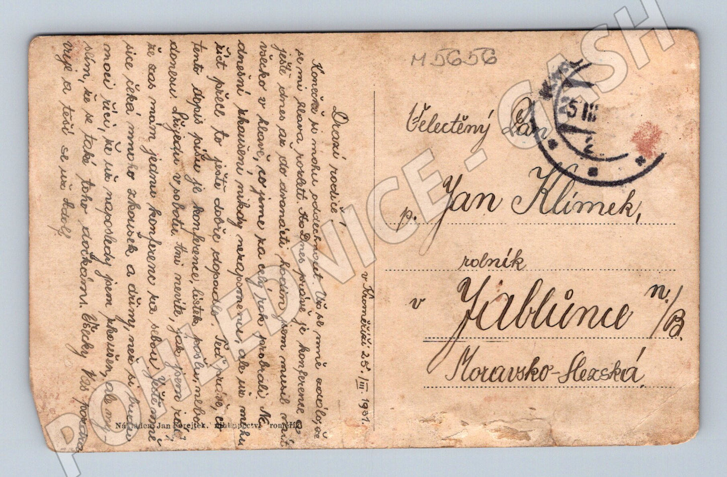Postcard Kroměříž historical motif 1921 (M5656)