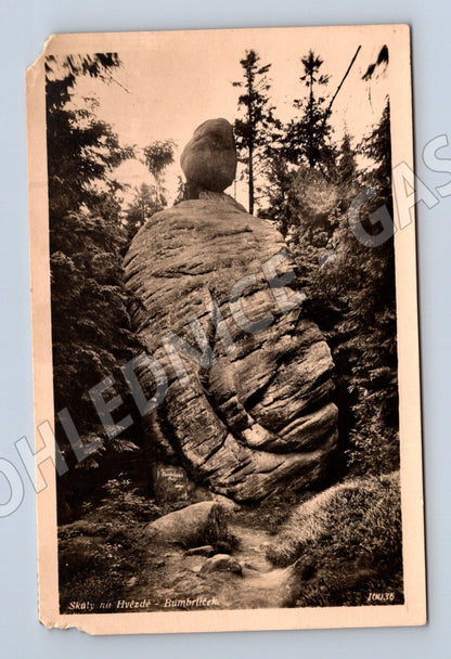 Postcard Rock Mushroom Star Broumovsko (M5657)