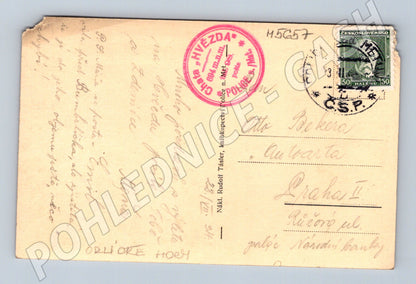 Postcard Rock Mushroom Star Broumovsko (M5657)