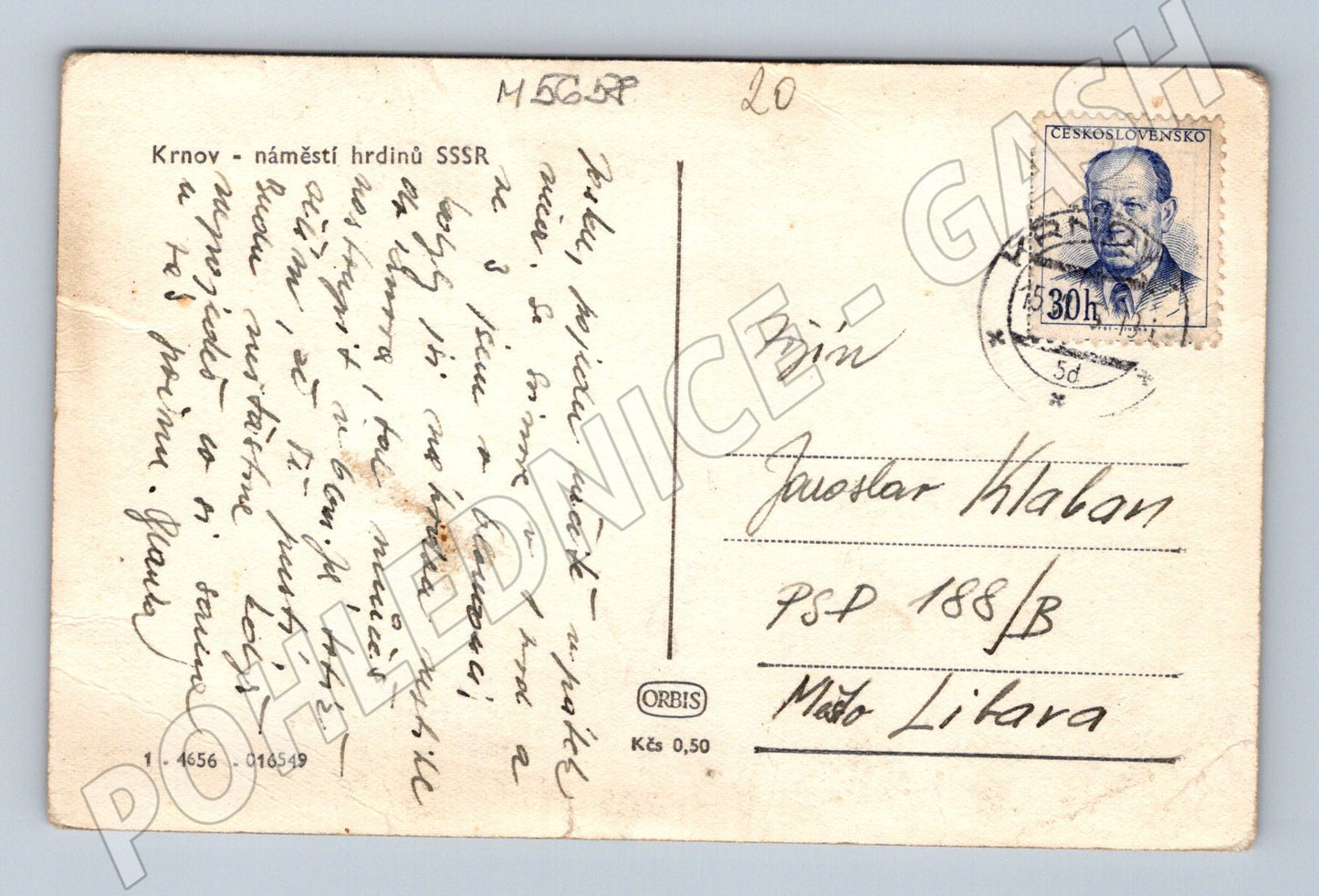 Postcard Krnov Heroes' Square historical (M5658)