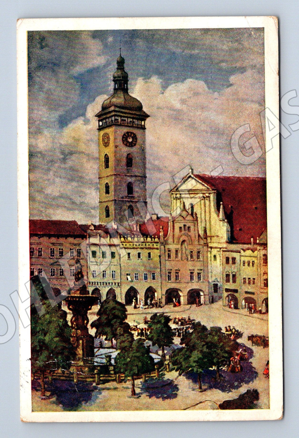 Postcard České Budějovice Square Black Tower (M5665)