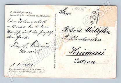 Postcard České Budějovice Square Black Tower (M5665)
