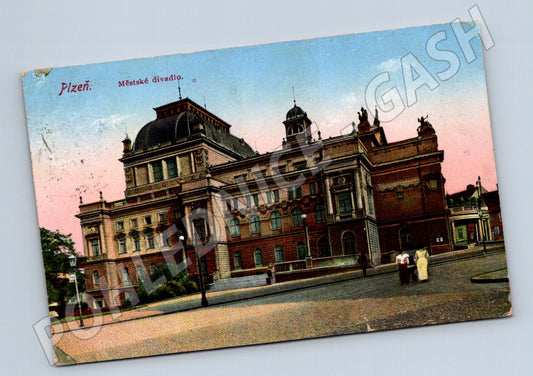Postcard Pilsen City Theatre historical (M5668)