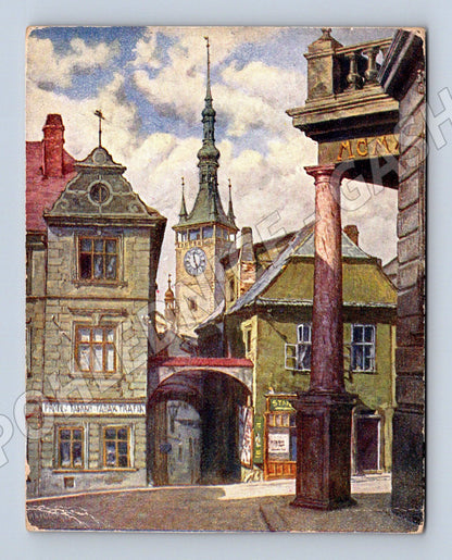 Postcard Olomouc School Street, historical (M5671)