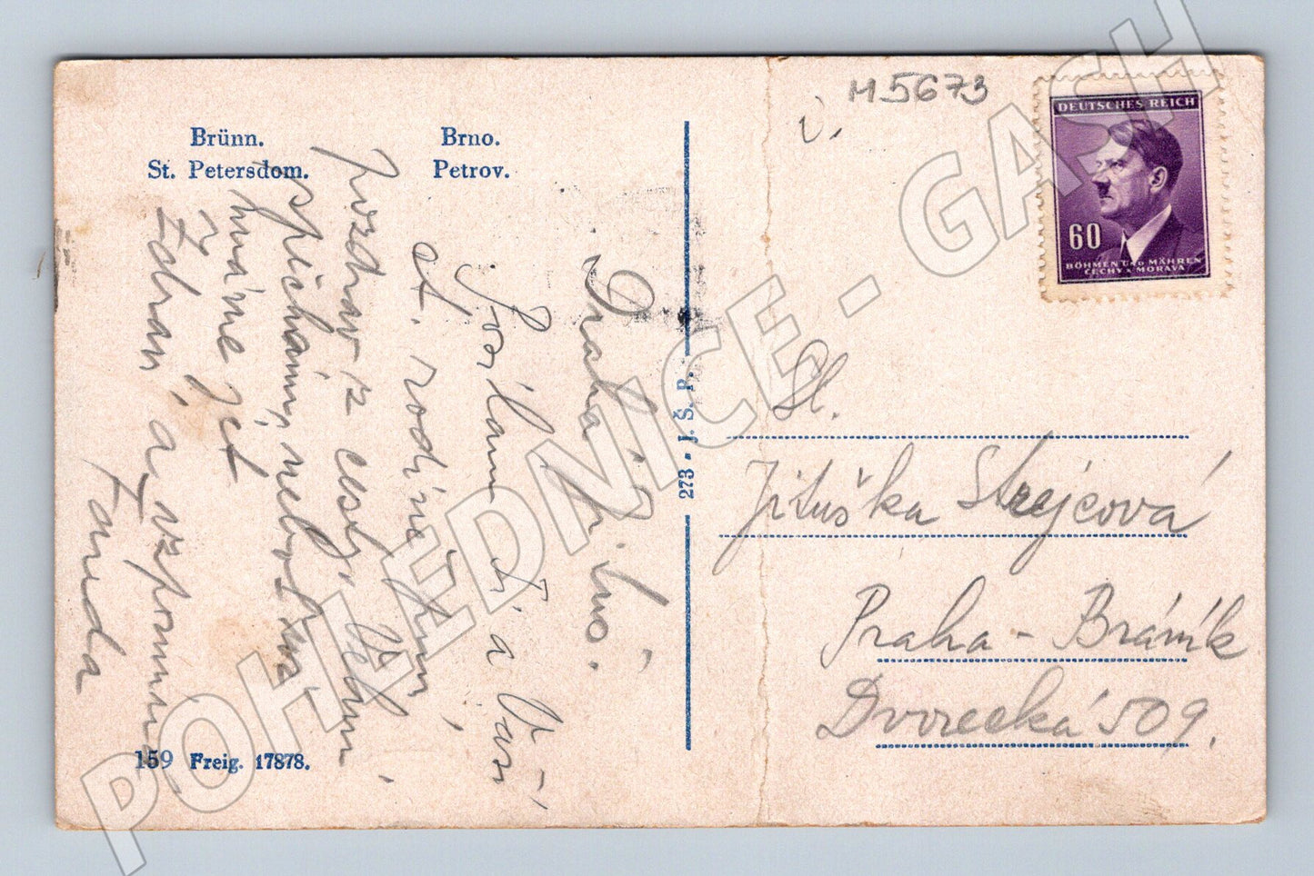 Postcard Brno Cathedral Petrov historical (M5673)