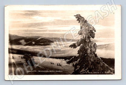 Postcard Špindlerův Mlýn Giant Mountains Fog (M5676)