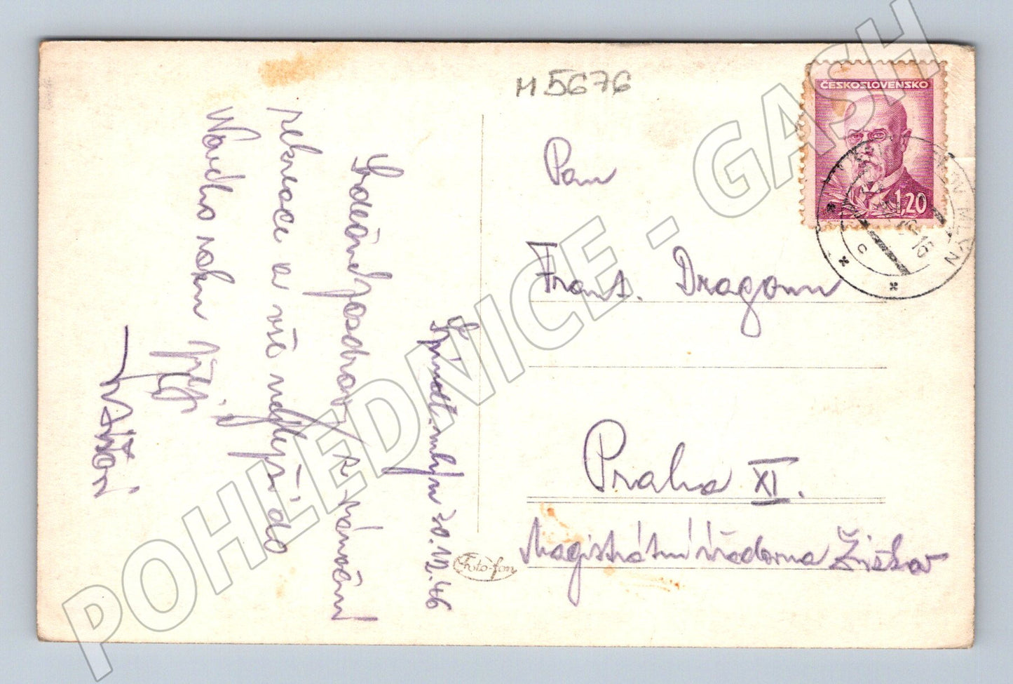 Postcard Špindlerův Mlýn Giant Mountains Fog (M5676)