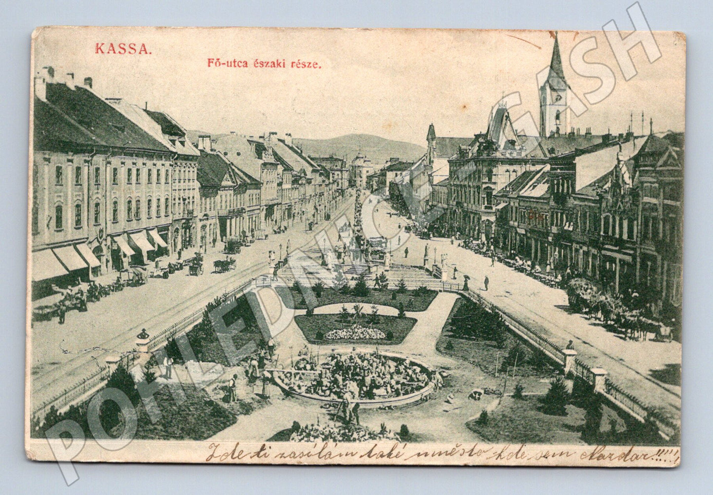 Postcard Košice Kassa Fő utca historic (M5683)