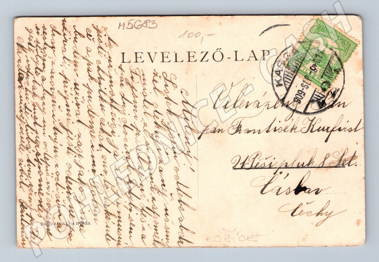 Postcard Košice Kassa Fő utca historic (M5683)