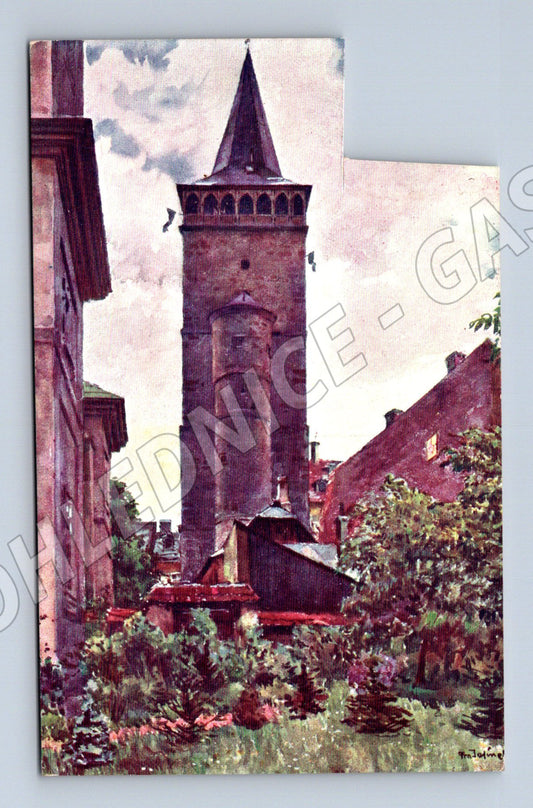 Postcard Jičín Tower Gate, historical (M5687)