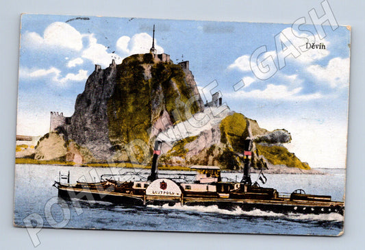 Postcard Devín steamer Luitpold under the castle (M5690)