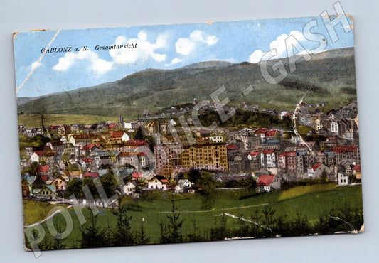 Postcard Jablonec nad Nisou general view 1922 (M5693)
