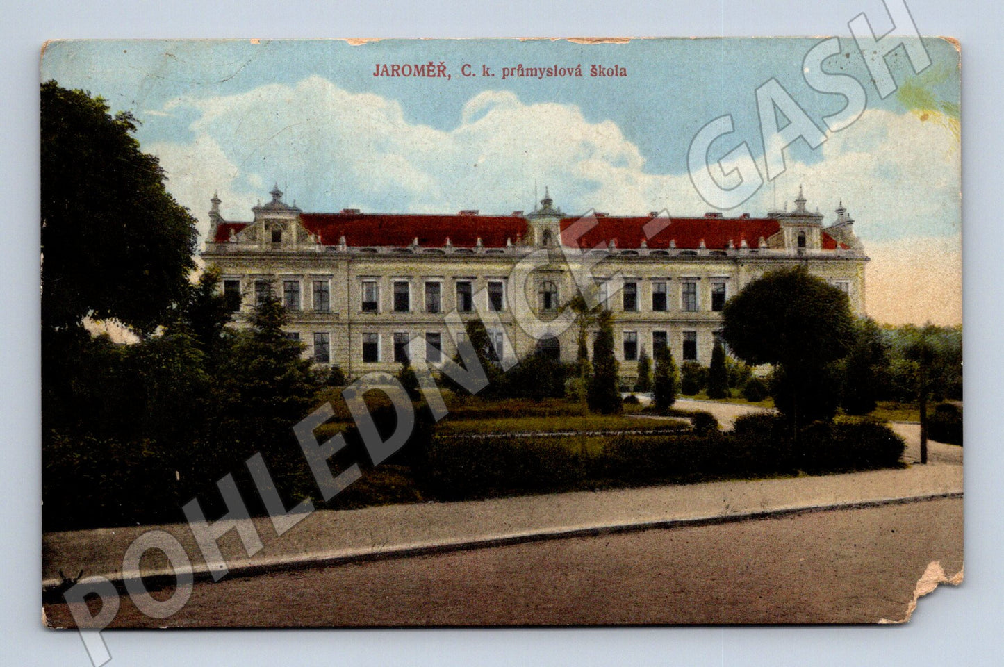 Postcard Jaroměř Industrial School, historical (M5697)