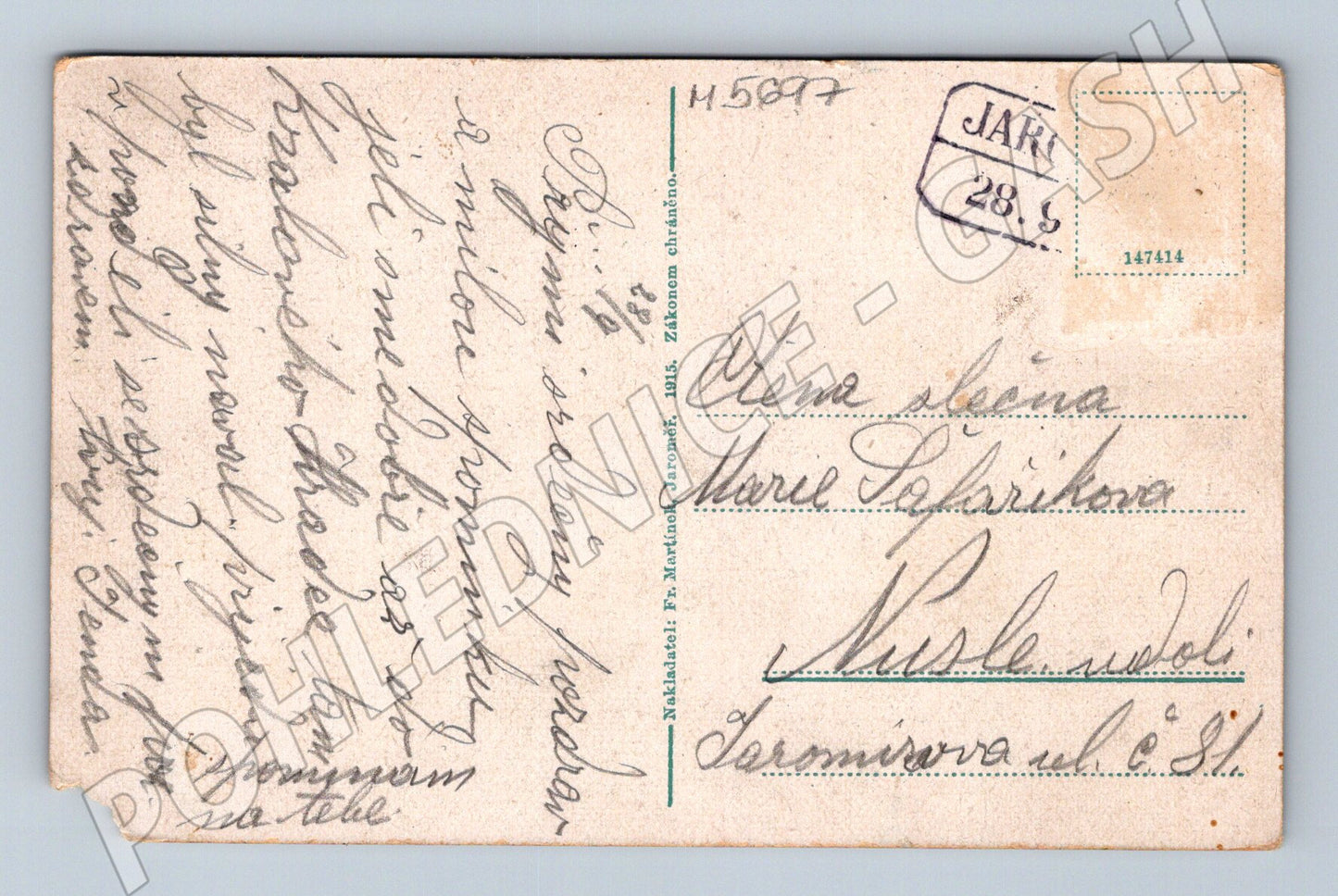 Postcard Jaroměř Industrial School, historical (M5697)