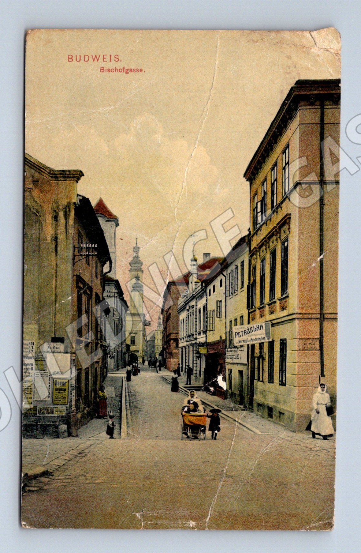 Postcard Budějovice Bischofsgasse historical (M5703)