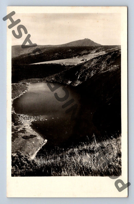 Pohlednice Krkonoše Velké jezero a Sněžka (M571)