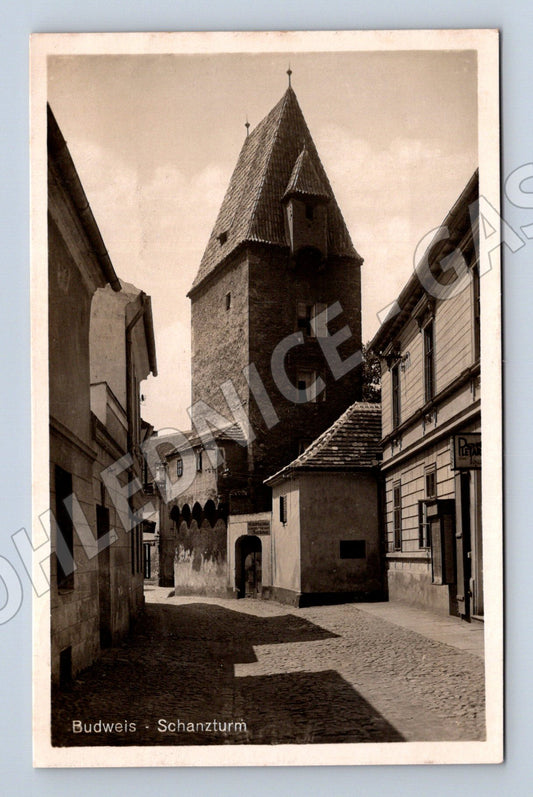 Postcard Budějovice Schanzturm historical (M5715)