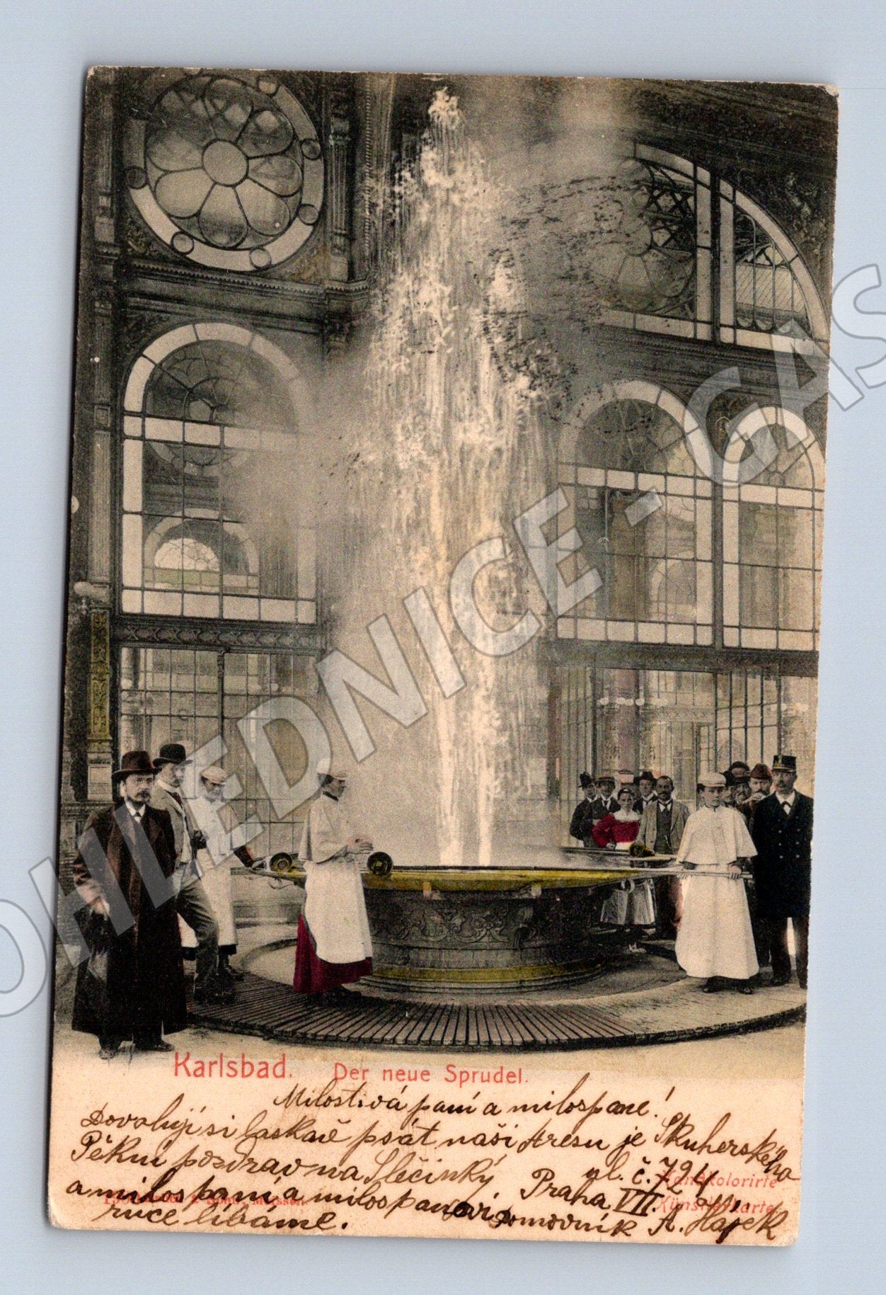 Postcard Karlovy Vary Nové Vřídlo historical (M5723)