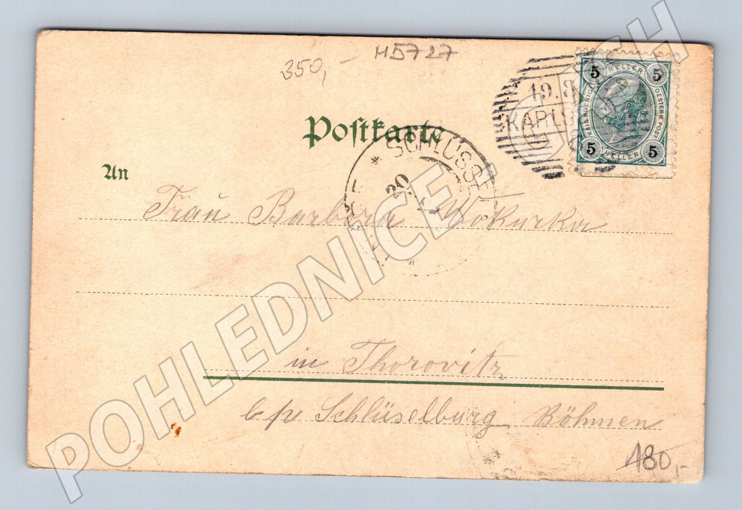 Postcard Karlovy Vary Felsen Quelle colored (M5727)