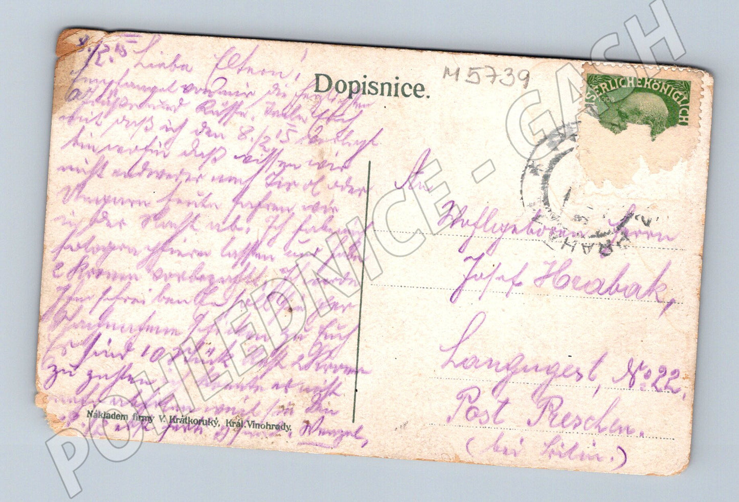 Postcard Prague Svatopluk Čech Bridge colored (M5739)