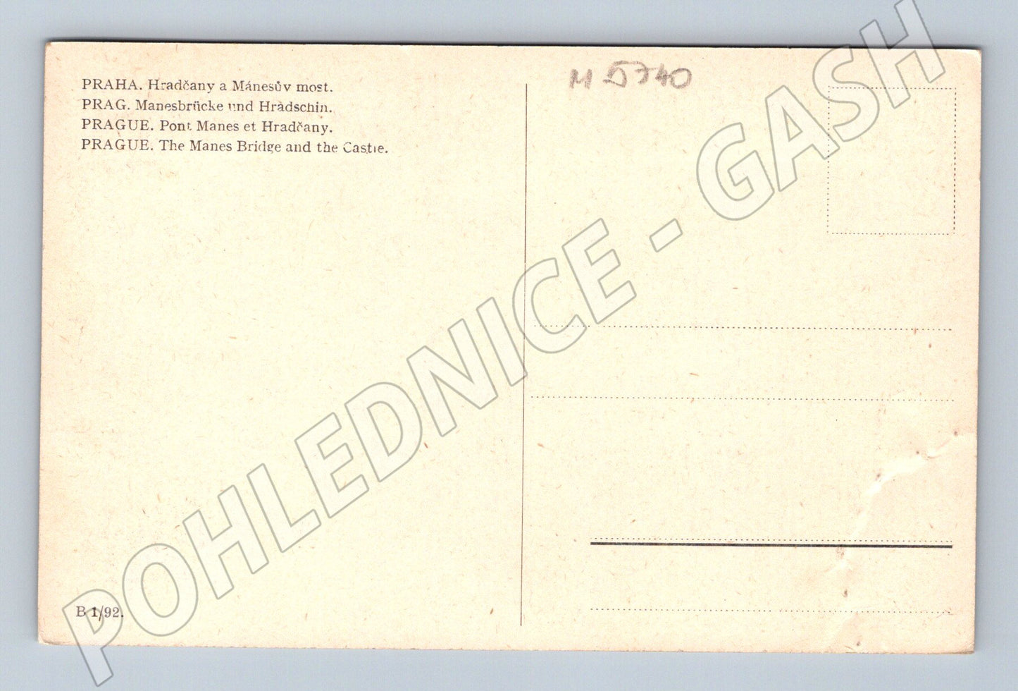 Postcard Prague Hradcany and Mánes Bridge (M5740)