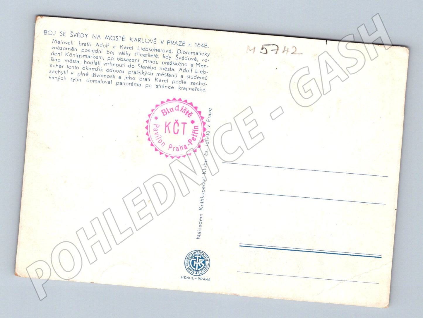 Postcard Prague fight with the Swedes on Charles Bridge (M5742)