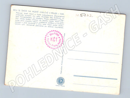 Postcard Prague fight with the Swedes on Charles Bridge (M5742)