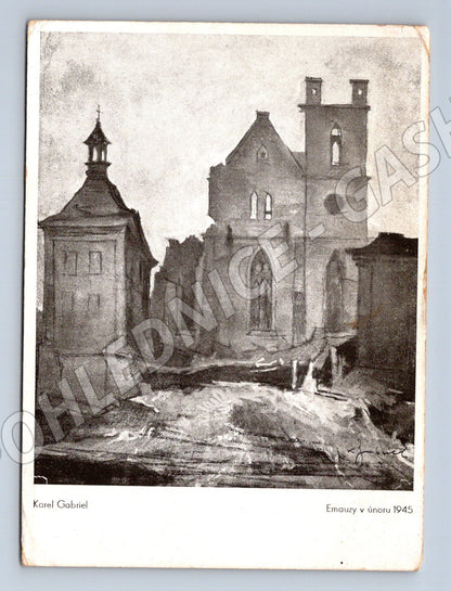 Postcard Prague Emmaus Karel Gabriel anniversary (M5745)