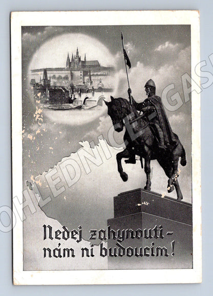 Postcard Prague, St. Wenceslas Monument and Hradcany (M5748)