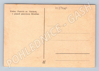 Postcard Prague, St. Wenceslas Monument and Hradcany (M5748)