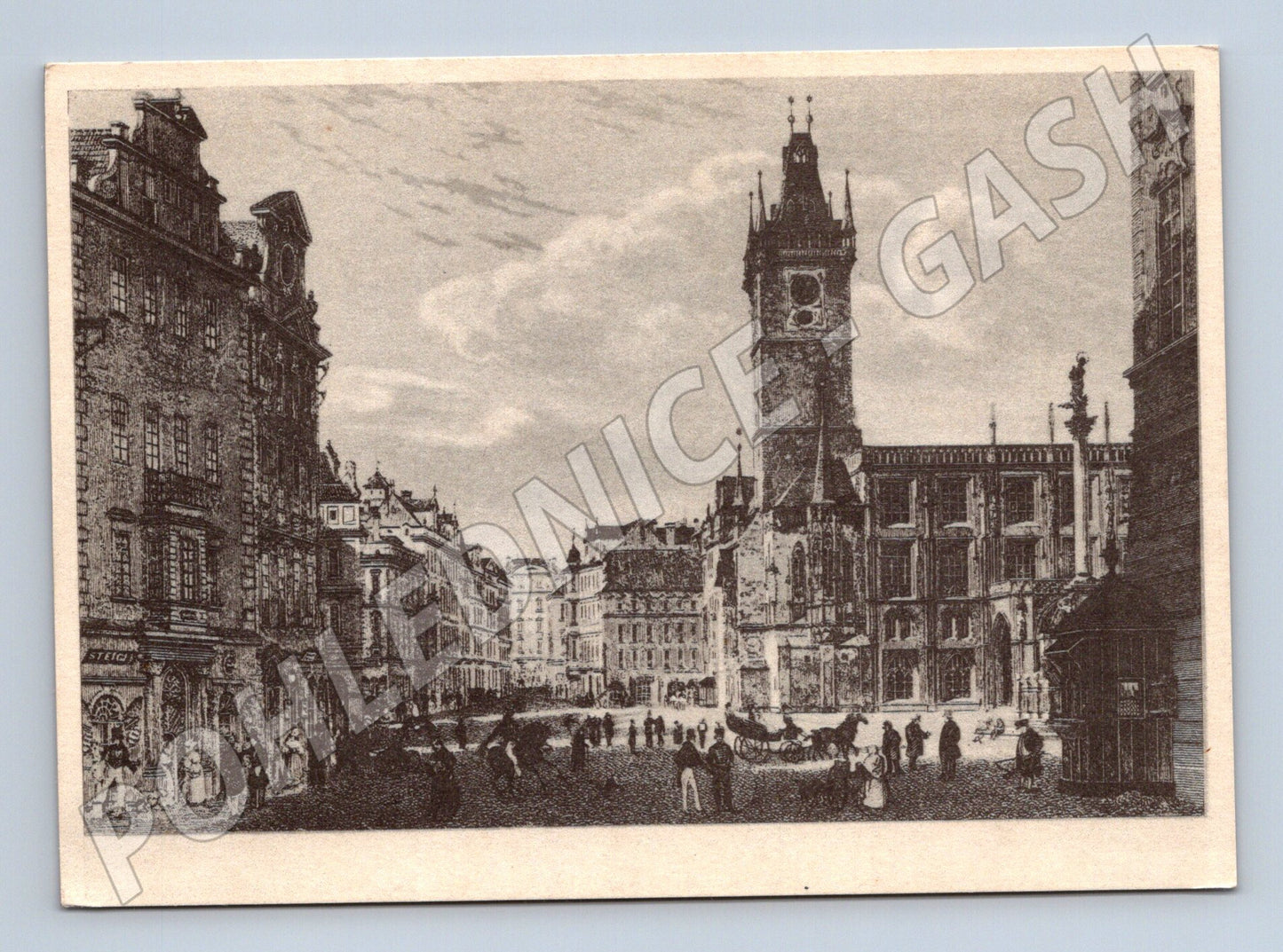 Postcard Prague Old Town Square Town Hall (M5749)