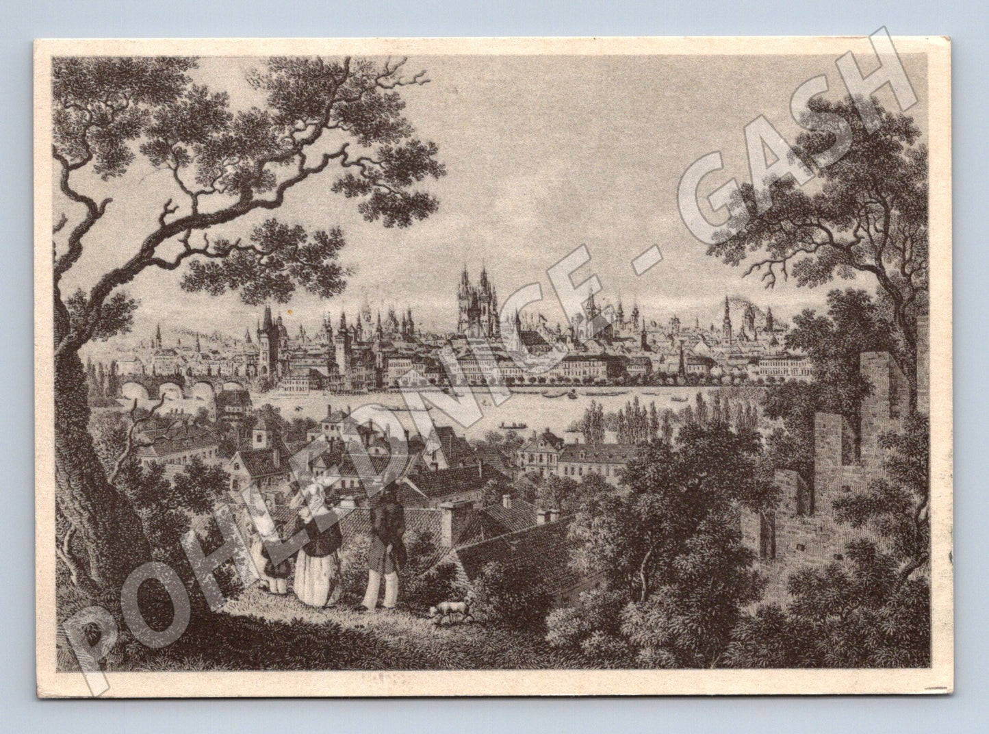 Postcard Prague Old Town from the West Morstadt (M5750)